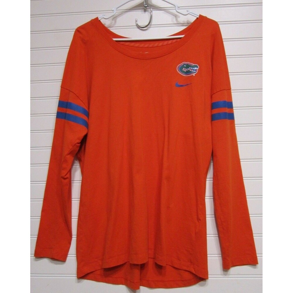 Nike Gators The Swamp Orange/Blue Long Sleeve Shirt Size L RN 56323